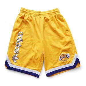 Adidas x Los Angeles Lakers Mesh Basketball Shorts Men's L Yellow / White